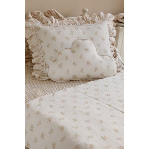 Muslin child cover set "Boho flowers" montessori baby cot, prams or Moses baskets for baby shower, small blanket for boho photo session