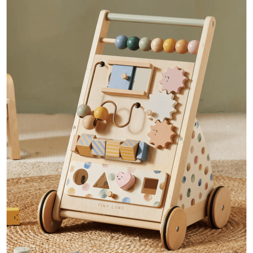 Tiny Land® Versatile Natural Wooden Baby Walker