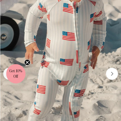 All American Bamboo Zipper Romper | 4th of July Baby Pajamas | In My Jammers