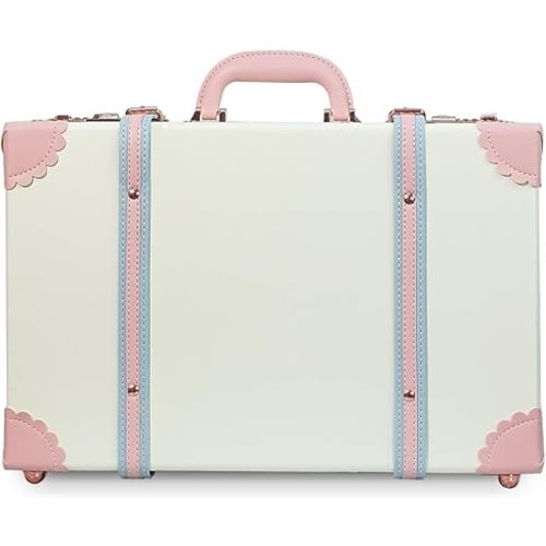 Unitravel Baby Keepsake Case, Handmade Memory Storage Box, Newborn Keepsake Box, Vintage Suitcase for Baby Shower, Baptism, Naming Ceremony or Birthday