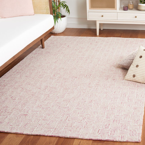 Laurel Foundry Modern Farmhouse® Leni Micro-Loop Area Rug In Pink/Ivory & Reviews | Wayfair