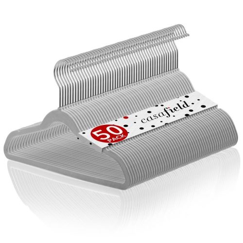 Casafield 14" Velvet Kid's Hangers for Children's Clothes, Set of 50