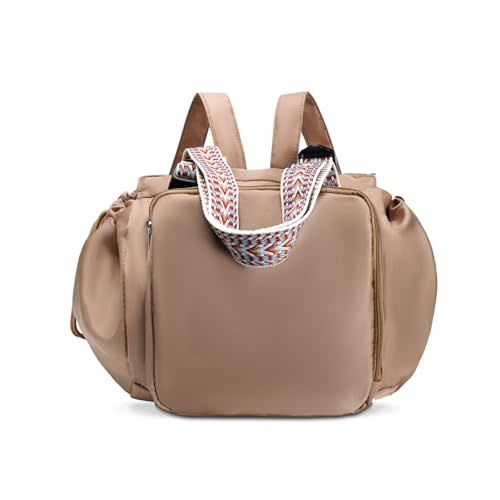 Diaper Tote Bag,Foldie Travel Bag,Convertible Everyday Gym Backpack,Large Capacity Multifunctional Weekender Bag