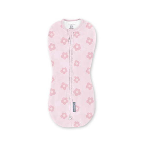 SwaddleMe by Ingenuity Compression Baby Swaddle Pod, Two-Way Zipper for Easy Diaper Changes, 0-2 Months, 1.0 TOG, 1-Pack - Flower Confetti