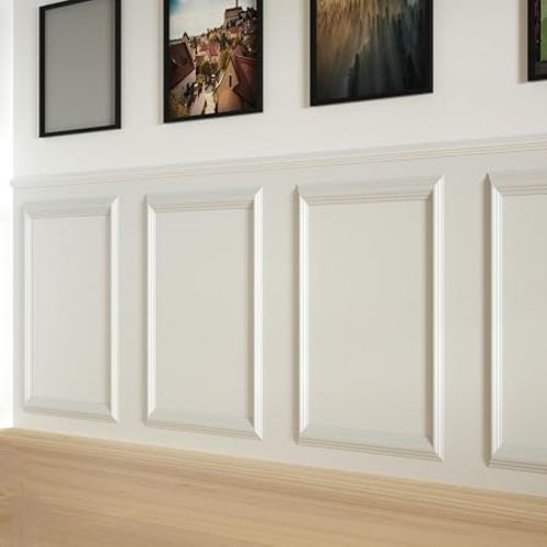 NeatiEase 4 Set Peel and Stick Wall Molding Trim Kit, 16" x24" Premade Wainscoting Panels, Self Adhesive Moulding Panel for Interior Walls Picture Frame