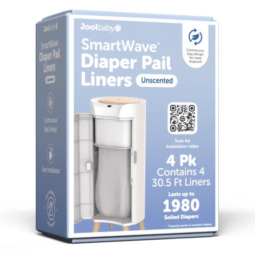 Jool Baby SmartWave Touch-Free Diaper Pail Liner Refills, Unscented, 4 Pack