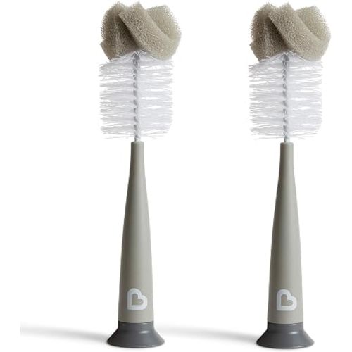 Munchkin® Sponge™ Bottle Brush, Modern Design, 2 Pack, Grey