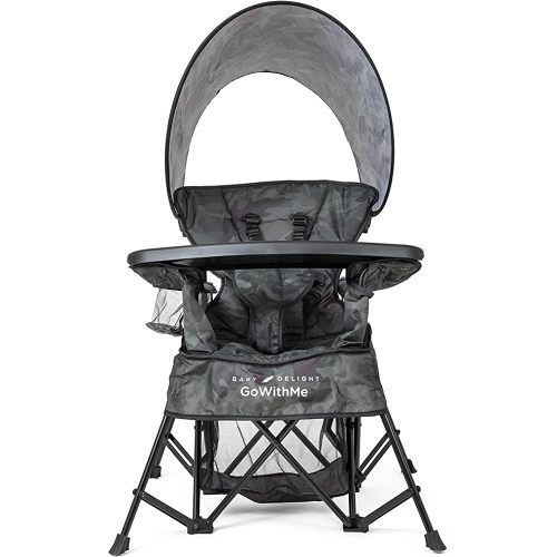 Baby Delight Go with Me Venture Portable Chair | Indoor and Outdoor | Sun Canopy | 3 Child Growth Stages | Carbon Camo