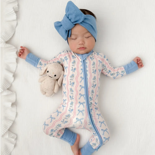 Amelia Bow Zipper Romper – In My Jammers
