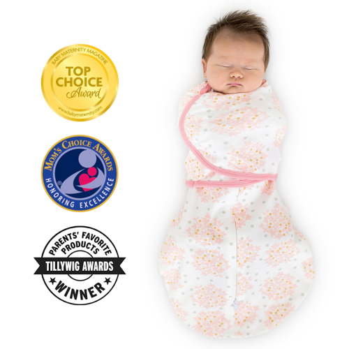 SwaddleDesigns 6-way Omni Swaddle Sack, Arms Up Swaddle for Newborn, More Options to Calm Startle Reflex, Improves Sleep, Easy Transition Baby Sleep Sack, Small, 0-3 month, Heavenly Floral