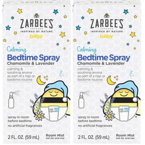 Zarbee's Baby Sleep Spray; Calming Bedtime Spray with Natural Lavender and Chamomile to Help Infant Nighttime Routine; 2oz Bottle (Pack of 2)