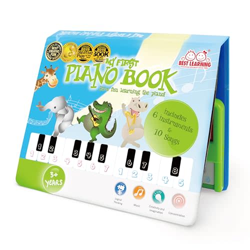 BEST LEARNING My First Piano Book — Award-Winning 20-Key Toy Piano for Toddlers and Kids Ages 3-8 — 10 Nursery Rhymes, 6 Instrument Sounds, Record & Playback — Educational Music Birthday Gift