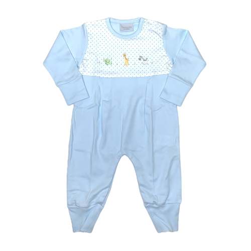 Squiggles Boys Mini Safari Longall Blue Dot Yoke & Sleeves M265B/18 52