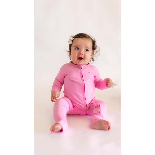 Silks Infant Romper in Pretty Pink - NB