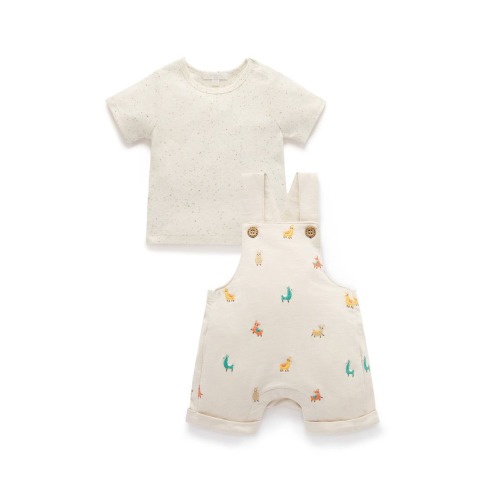 Turtle Broderie Overall and Tee Set