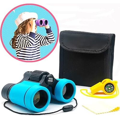 Binoculars for Kids Best Gifts for 3-12 Years Boys Girls High-Resolution Optics Shockproof Mini Kids Binocuolars Toys Folding Small Telescope for Bird Watching Camping Outdoor Play
