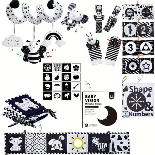 6 sets infant baby musical stuffed animal toy wrist rattle sock multi sensory textures crinkle ring bel educational development newborn tummy time toys for 0 12 month babies - toys & games - temu Temu
