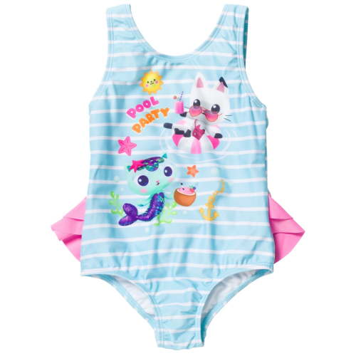 Dreamworks Gabby's Dollhouse Pandy Paws MerCat Little Girls One Piece Bathing Suit Toddler to Big Kid