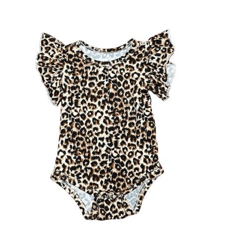 LEOPARD RUFFLE ROMPER