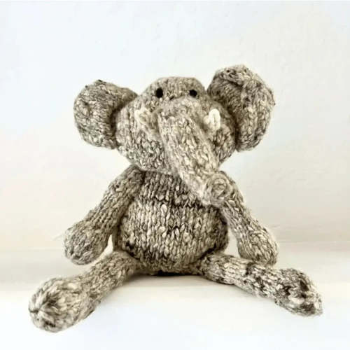 Finn & Emma - Handmade Organic Wool Knit Plush - Elliott the Elephant