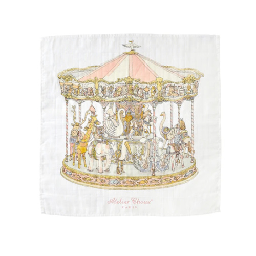 Atelier Choux Carré – Pink Carousel Swaddle | Caitlin Wilson