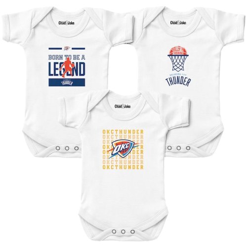Newborn & Infant Oklahoma City Thunder Chad & Jake White 3-Pack Bodysuit Set