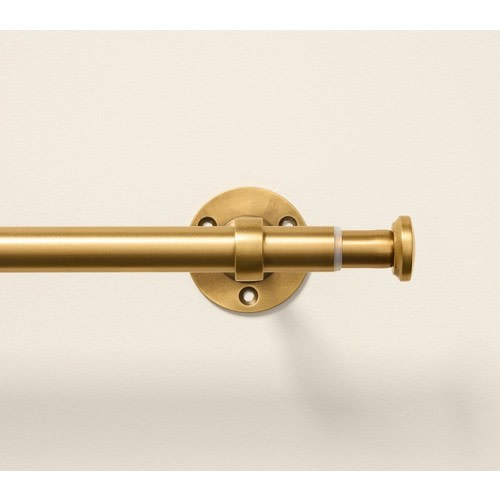 Classic Steel Curtain Rod & Finials (.75") - Antique Brass