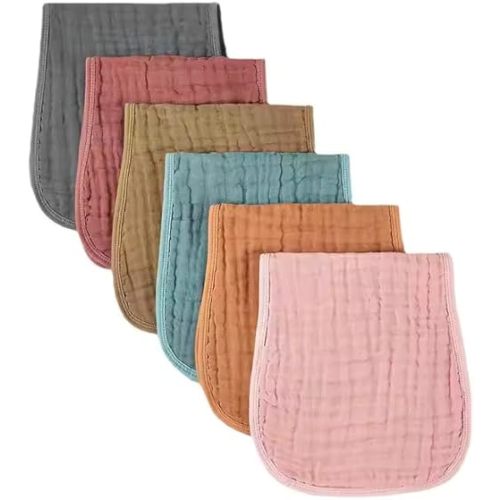 Baby Muslin Organic 100% Cotton Baby Burp Cloths, Pink, Yellow, Green