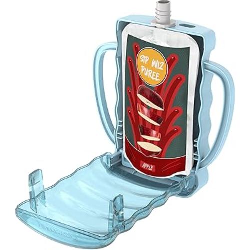 Dinneractive Sip Wiz - Baby Pouch Holder No Squeeze Pouch Food Pouches & Juice Box Holder - Anti-Squeeze Yogurt Pouch Reusable Toddler Essentials