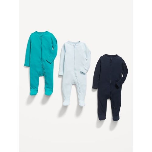 2-Way-Zip Sleep & Play Footed One-Piece 3-Pack for Baby