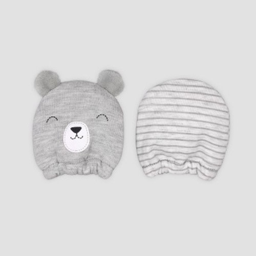 Baby Boys' 2pk Bear Mittens - Just One You® made by carter's Gray