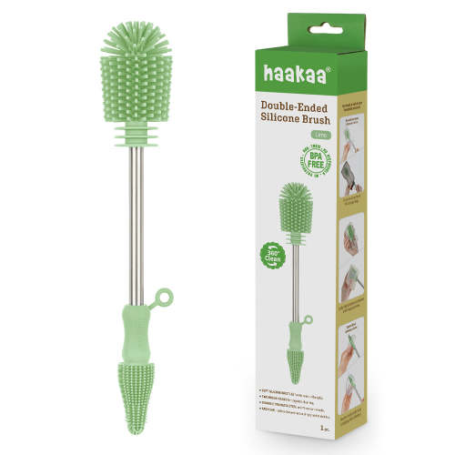 Haakaa USA Haakaa Double-Ended Silicone Bottle Brush 1 PK | EarthHero