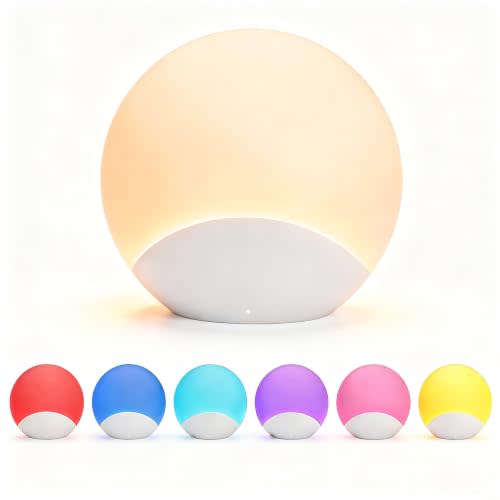Brizled Baby Nursery Night Light, Portable Touch Rechargeable Egg Lights | Chargeable Battery Power; Silicon; Tap Control, LED Stepless Dimmable; Rainbow Changing & Warm Mode; Auto Timer for Bedside
