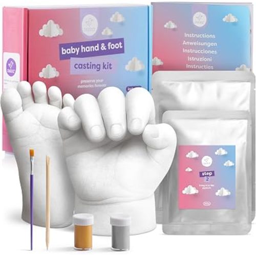 chuckle Baby Handprint Footprint Casting Kit, 3D Molding Gift Set, Memories, Keepsakes, Hand or Foot for Kids or Newborn, Baby Shower Presents