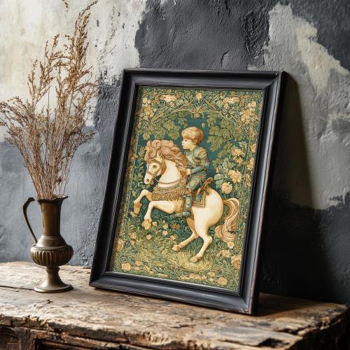 Medieval Baby Knight Art Print: Nursery Wall Decor
