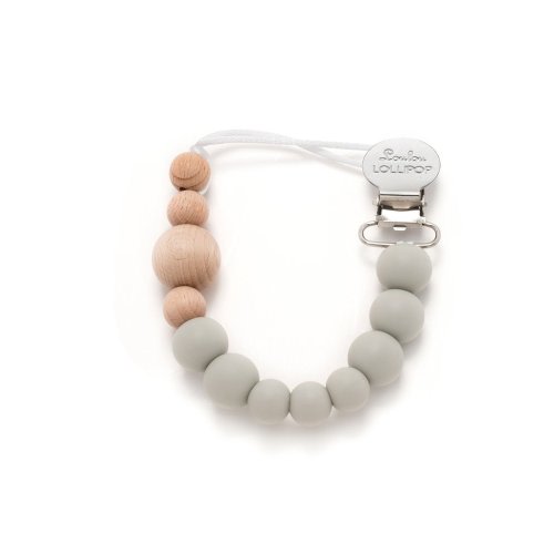 Colour Block Silicone & Wood Pacifier Clip - Cool Gray
– loulou LOLLIPOP