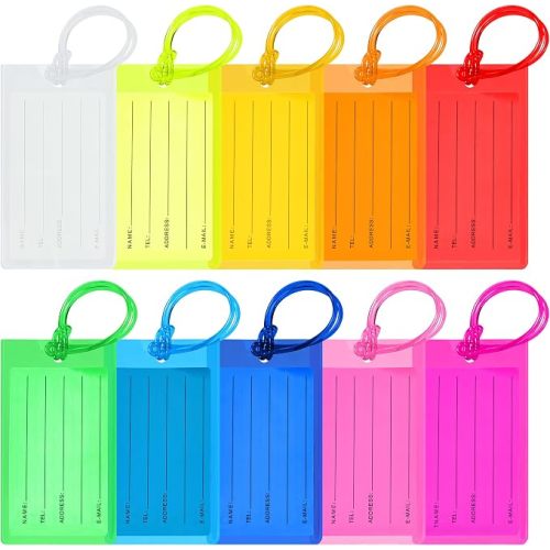 10 Pack Luggage Tags for Suitcases, Airplane Travel Essentials