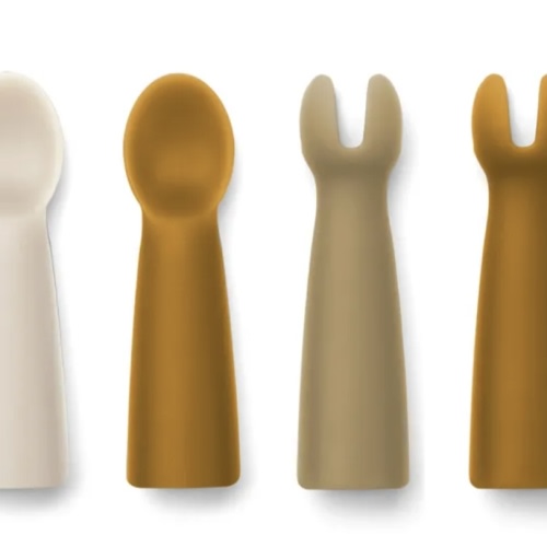 Liewood - Terra Silicone Baby Cutlery - Beige | Smallable