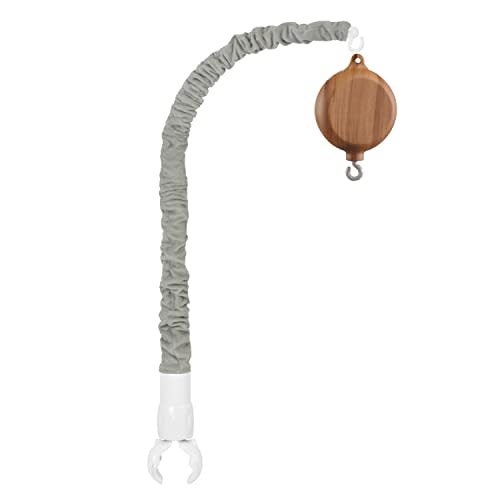 23 inches Crib Mobile arm with 12 Lullabies Music Box Mobile Motor, Mobile Holder for Crib (Grey Crib Mobile arm with Imitation Wood mobiles Music Box)