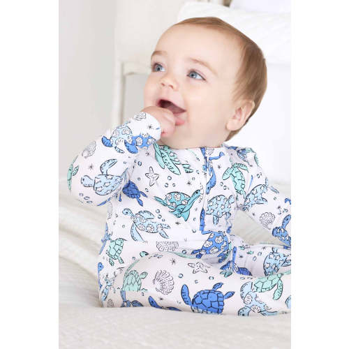 Sea Turtle Splash Zipper Footie