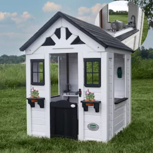 Backyard Discovery White Sweetwater Playhouse Outdoor Wood Playhouse 2303010COM at Lowes.com