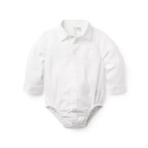Baby White Baby Collared Bodysuit by Janie and Jack