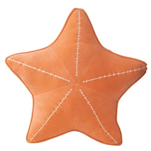 Starfish Shell Pillow Plush car Cushion Bedside Sofa Home furnishings Dormitory Office mat (19.6in, Star Orange)
