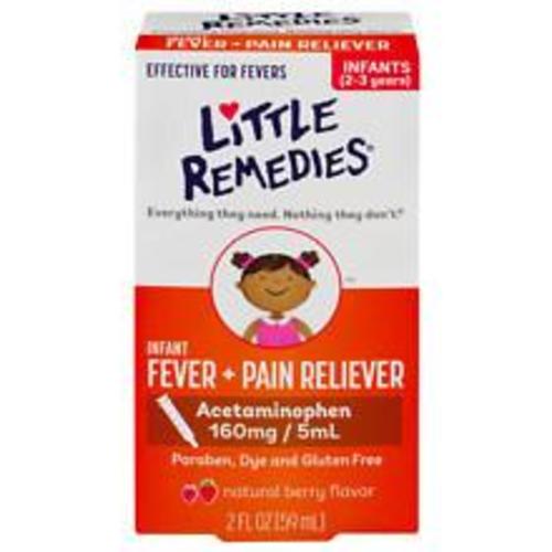 Little Remedies Infant Fever/Pain Reliever Acetaminophen, Dye-Free Berry | Walgreens