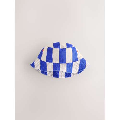 White/Blue Stripe Bucket Hat (3mths-13yrs)