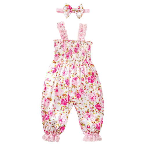 Toddler Baby Girl Summer Clothes Floral Short Sleeve Shirt Top and Shorts Cute Ribbed Outfit Clothing Set Girls Summer Set 3-24 Months,6-9 Months