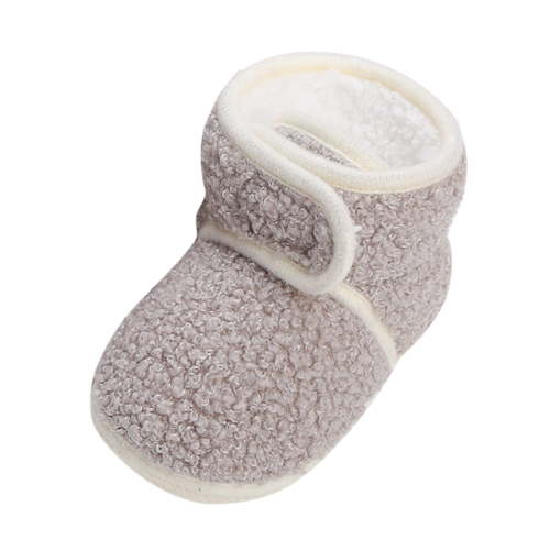 Zecgelong Baby Boys Girls Booties Fleece Anti-Slip Soft Sole Boots Toddler First Walker Warm Shoes 12-18 Months