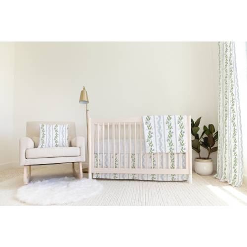 Floral and Stripe Blue Crib Coordinates