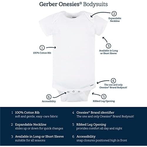 Gerber Baby 8-Pack Short Sleeve Onesie Bodysuits