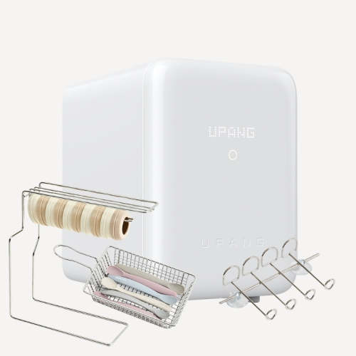 UPANG Signature2 Plus LED Baby Bottle Sterilizer (UP920A+) & Toothbrush Holder & Additional racks (Vertical + Horizontal) Set - Milk White